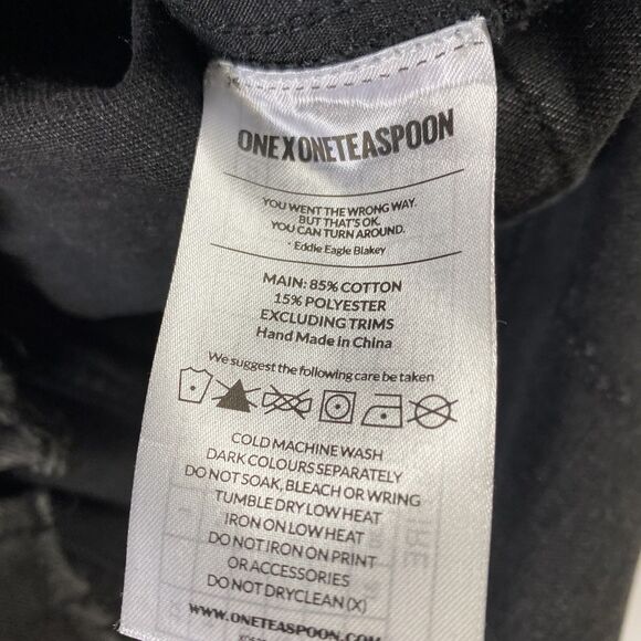 One x ONE TEASPOON 2020 Denim Mini Skirt Coal Button Fly Size 24 - Picture 7 of 10